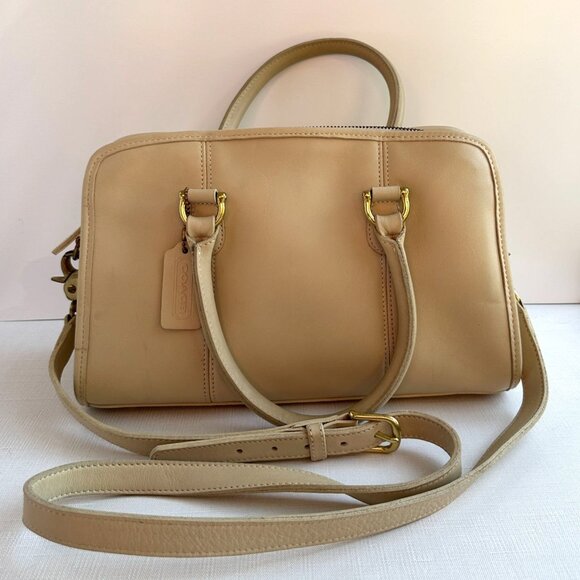 Coach Handbags - Vintage COACH Beaumont Satchel 9871 Bone Leather Top Handle Crossbody Bag